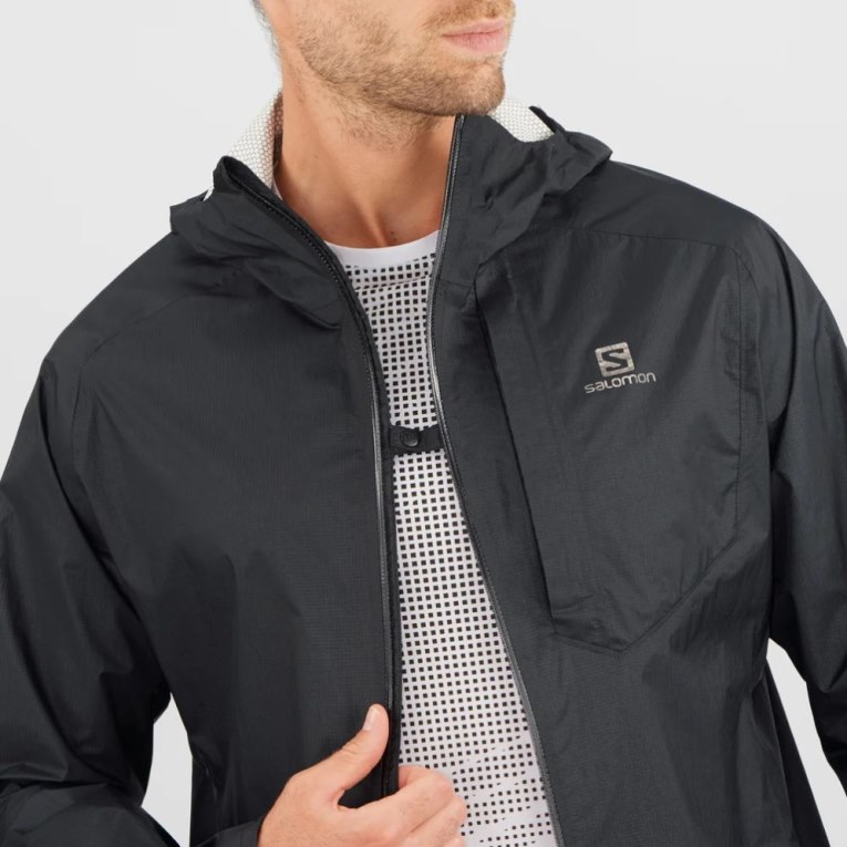 Black Salomon Bonatti Waterproof Men's Shell Jackets | IE QR4387